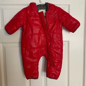 Arctix Infant 6-9 Months Red Puffer Kids One-Piece Snowsuit w fold over mittens